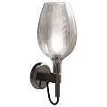 Modern Illuminated Wall Sconce with Transparent Glass Shade and Sleek Metal Base