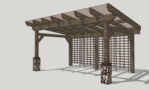 Modern porch flower porch pavilion 3d model