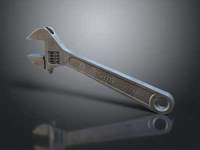 Durable Steel Adjustable Wrench Essential Hardware Tool For Repair Work 3d model