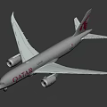 Qatar Airways Passenger Airplane With White Fuselage Red Tail Fin And Company Logo