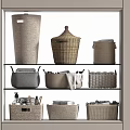 Woven Storage Baskets In Various Styles On Organized Shelves With Neutral Tones