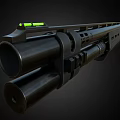 Black Tactical Shotgun With Metal Parts Green Sight And Ergonomic Design
