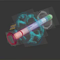 Colorful Heavy Duty Spinning Toy With Blue Rings Pink Core And Green Tip