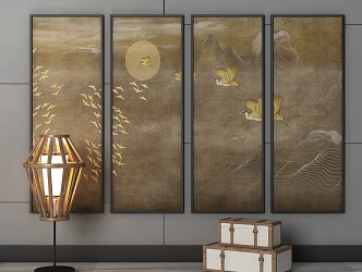 New Chinese Animal Painting Hanging Painting 3d model