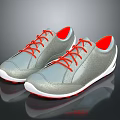 Gray Casual Sneakers With Red Laces Red Lining And White Sole For Comfortable Wear