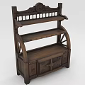 Traditional Wooden Bookcase With Multiple Shelves Storage Cabinet And Carved Ornamental Design
