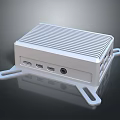 Silver Compact Mini PC With Aluminum Body Heat Dissipation Grille Mounting Brackets And USB Ports