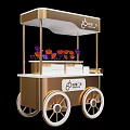 Lianlang Square Functional Carts with Shopping Bags Flower Display and Gold Accents