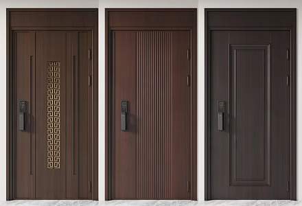 New Chinese-style security door entrance door 3d model