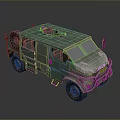 Green Military Armored Tank With Heavy Duty Wheels And Roof Mounted Weapon System