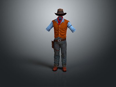 Western Denim American Denim Male Character Male Character Male Handsome Male Youth 3d model