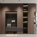 Modern Living Dining Room Interior With Wooden Cabinets Sofa And Dining Table