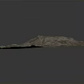 Realistic 3D Terrain Model With Mountain Ranges And Green Lake Area