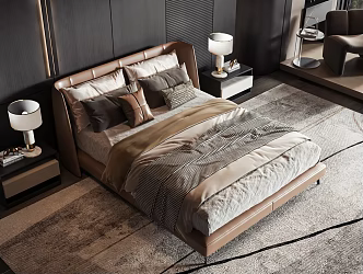 Modern style commodity bed 3d model