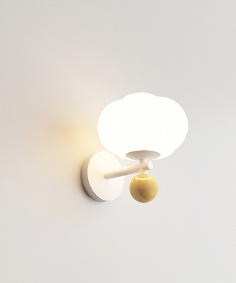 Simple cream wind wall lamp 3d model