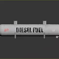 White Cylindrical Diesel Fuel Tank with Supports and Industrial Design