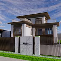 Modern Garden Landscape Design With Curved Walkways Water Features And Layered Greenery