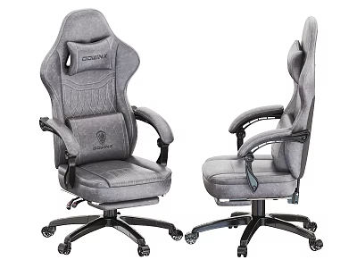 Grey Ergonomic High Back Office Chair With Swivel Wheels And Comfortable Design 3d model