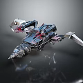 Futuristic Spaceship Featuring Advanced Aerodynamic Wings Metallic Red Accents And Sleek Structure For Cosmic Travel