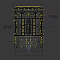 Opulent Corridor With Red Carpet Chandelier And Decorative Ceiling Columns Green Plants