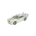 Dodge Green And Black Sports Car With White Floral Patterns And Racing Spoiler
