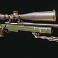 High Precision Sniper Rifle With Long Barrel And Telescopic Scope Green Finish