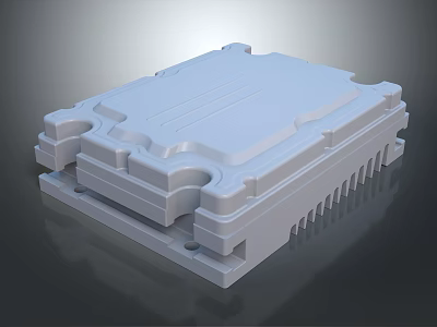 3D Rendered Industrial Mechanical Component With Gray Engineered Surface And Structural Details 3d model