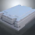 3D Rendered Industrial Mechanical Component With Gray Engineered Surface And Structural Details