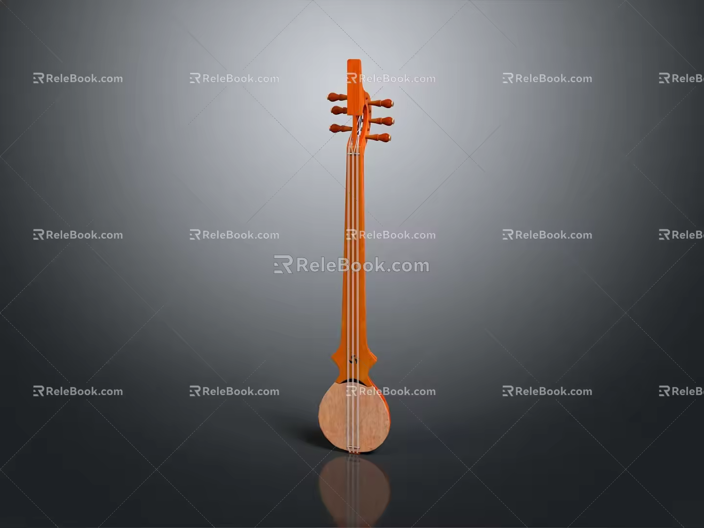 modern three-stringed instrument stringed instrument national musical instrument traditional musical instrument 3d model