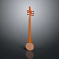 modern three-stringed instrument stringed instrument national musical instrument traditional musical instrument 3d model