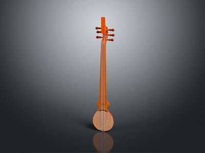 modern three-stringed instrument stringed instrument national musical instrument traditional musical instrument 3d model