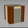Wooden Storage Equipment Cabinet With Open Compartment Metal Shelf And Textured Floor