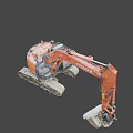 Hyundai Orange Tracked Excavator With Heavy Duty Bucket And Tracks