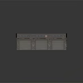 Rusted Metal Roof Brick Warehouse Building With Roll Up Doors Awnings And Industrial Windows