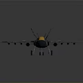 Detailed Dark Gray Fighter Jet Model With Golden Canopy And Japanese Flag Markings