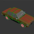 Red Classic Sedan 3D Render With Shiny Surface And Reflective Finish 3d model