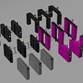 Public Facility Turnstiles With Various Designs And Different Color Options For Access Control 3d model