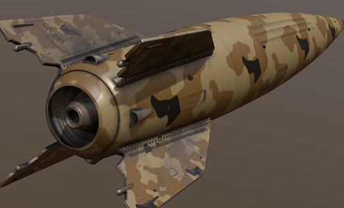 rocket explodes in germany 3d model