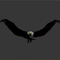 3D Rendered Eagle Animal Artwork With Spread Wings Gray Background And Floor Reflection
