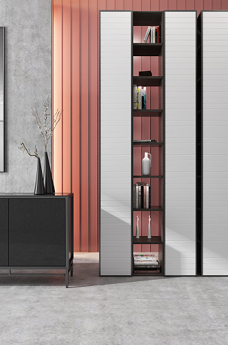 Modern bookcase 3d model