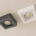 Black and White Square LED Downlights Ceiling Mounted Modern Home Interior Design 3d model