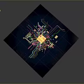 Beautiful Night Sky Landscape With Bright Yellow Moon And Twinkling Stars
