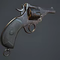 Vintage Black Revolver Weapon With Metallic Finish Textured Grip And Classic Design
