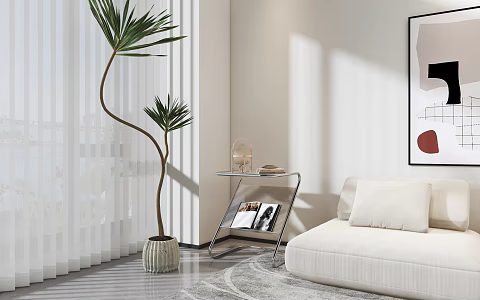 Modern Side Table Stainless Steel Side Table 3d model