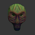 Colorful Character Creature Mask With Textured Facial Features And Vibrant Hues