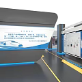 3D Indoor Floor Plan With Blue Pathways And Multiple Rooms Design