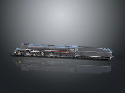 Vintage Steam Train Model with Metallic Body and Intricate Wheel Details 3d model