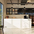 Elegant Modern Café Interior Design With Black Pendant Lights Round Tables And Light Chairs