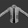 Collared Plaid Shirt Jacket With Long Sleeves Buttoned Front And Pockets