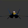 Yellow And Blue Fighter Jet Model With Detailed Design And The Daring Logo